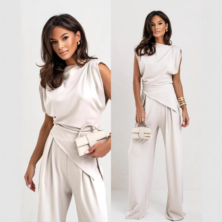 Damen eleganter Jumpsuit mit asymmetrischem Schnitt und hochmodernem Design Drune