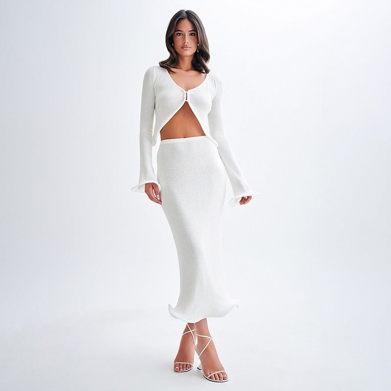Damen festliches Ensemble mit enganliegendem Rock und elegantem Cardigan Drune