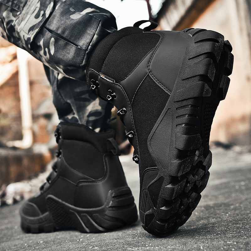 Herren taktische Stiefel mit verstärktem Knöchelschutz und rutschfester Sohle Drune