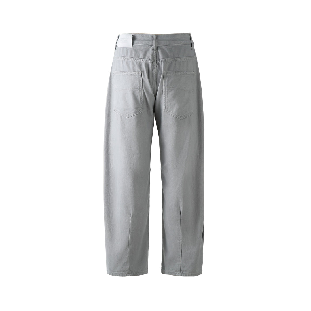 Damen Utility-Hose mit hoher Taille, geradem Bein und Ziernähten Drune