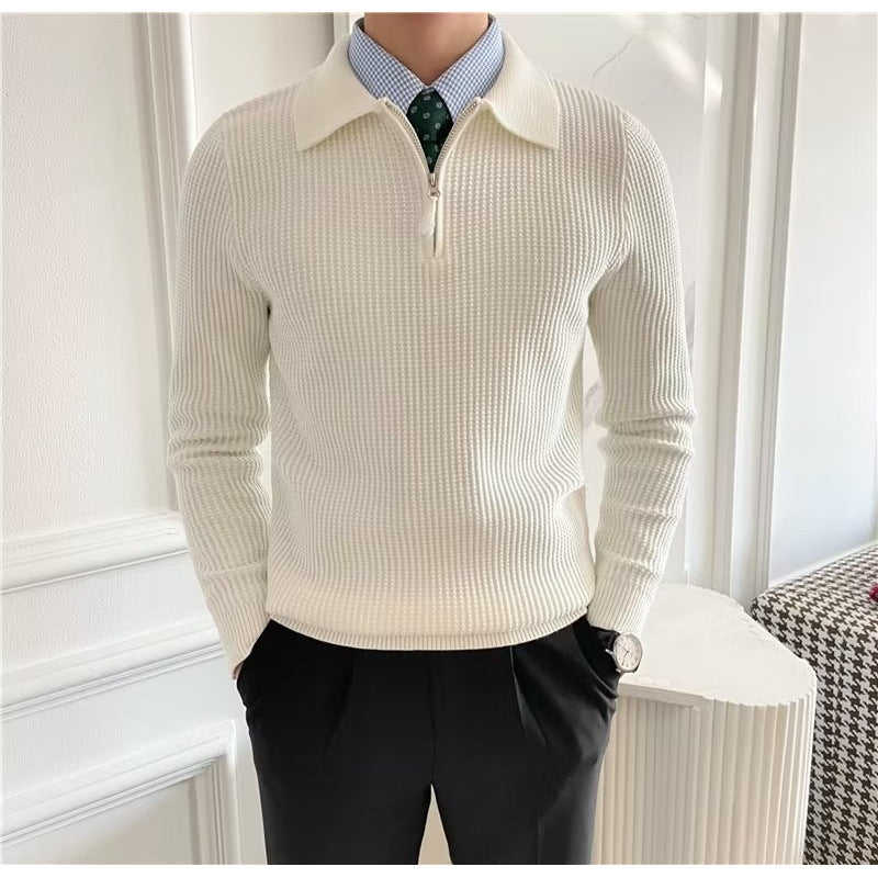 Herren Eleganter Pullover mit Reißverschluss Drune