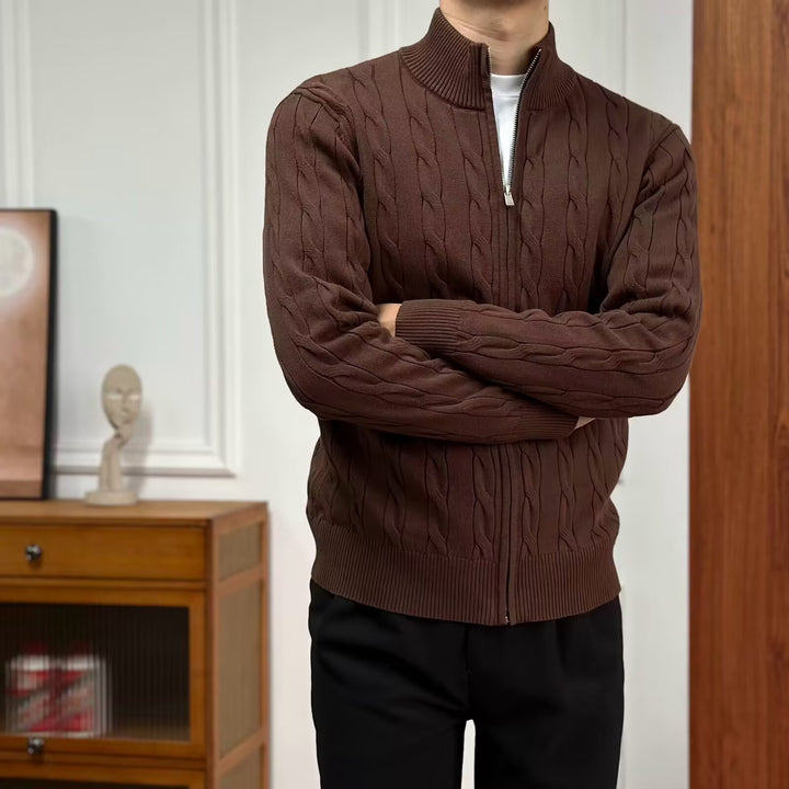 Herren Hochwertiger Strickpullover mit Reißverschluss Drune