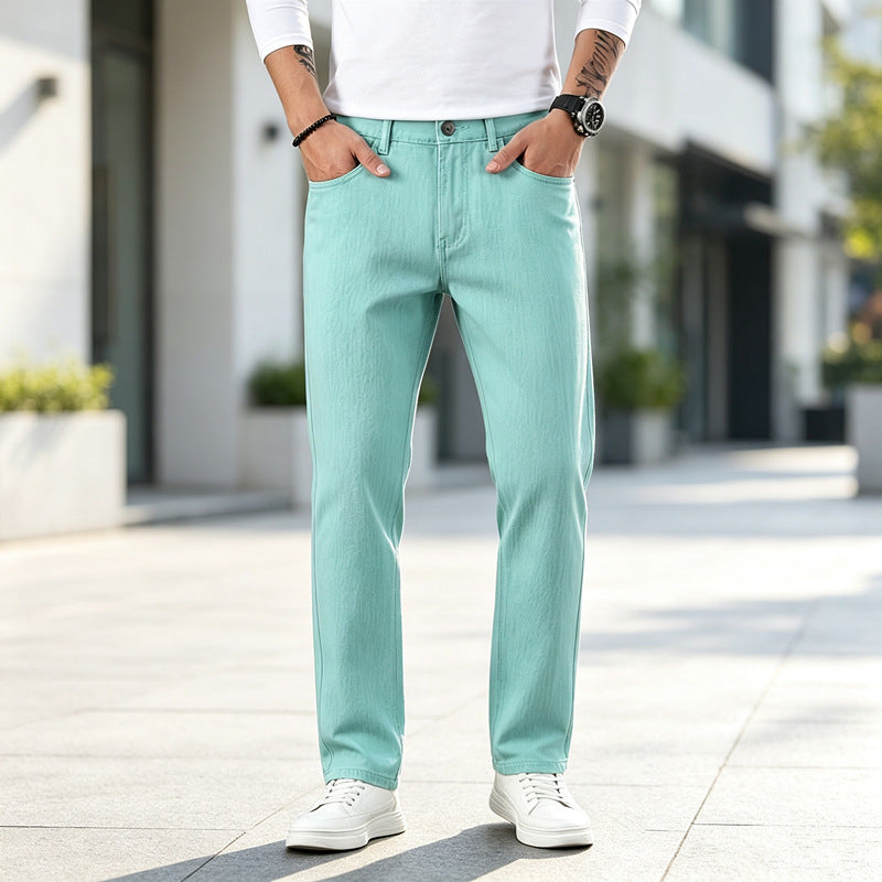 Herren Lässige High-Waist Jeans im modernen Schnitt Drune