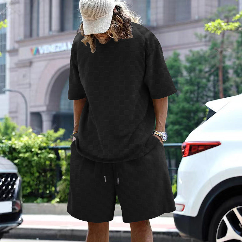Herren lässiges Sportensemble mit kariertem Design Drune