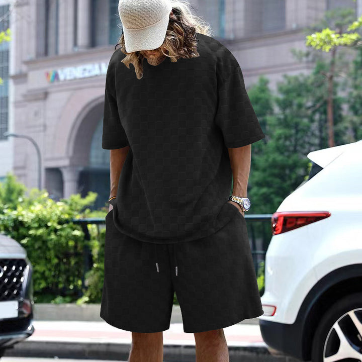 Herren lässiges Sportensemble mit kariertem Design Drune