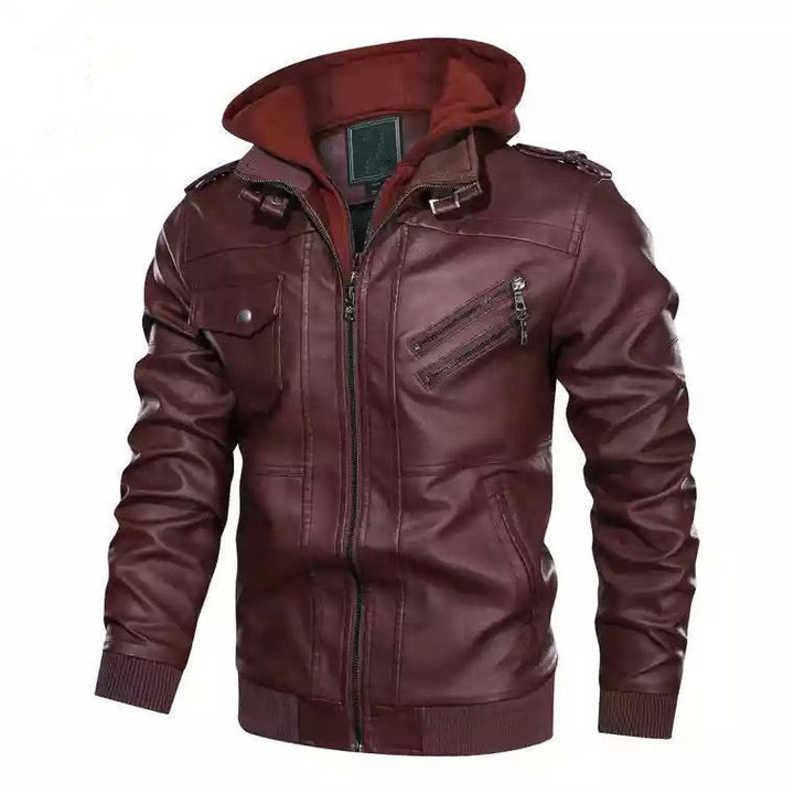 Herrenkunstlederjacke mit wärmendem Innenfutter Drune