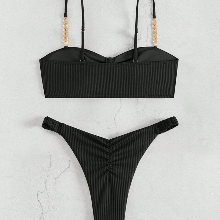 Damen Bustier-Bikini mit elegantem Schleifen-Design und modischen Akzenten Drune