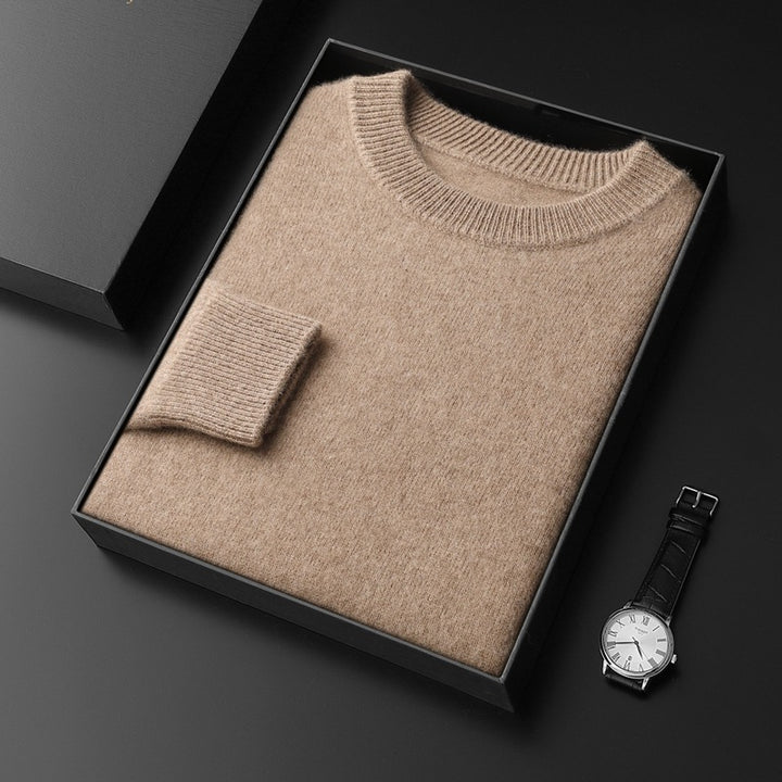 Herren Rundhals-Pullover im Kaschmir‑Look mit extraweichem Flor und Geschenkbox Drune