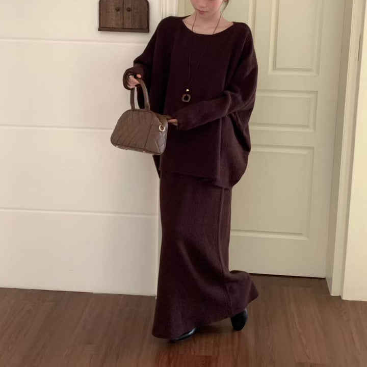 Damen Eleganter Oversized Strickpullover aus weichem Material Drune