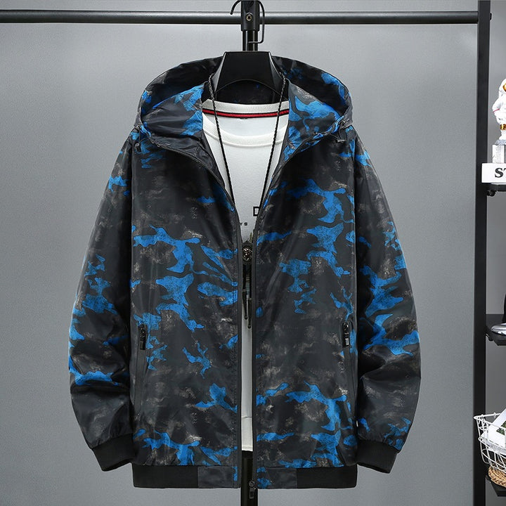Herren Modische Kapuzenjacke mit Camouflage-Muster Drune