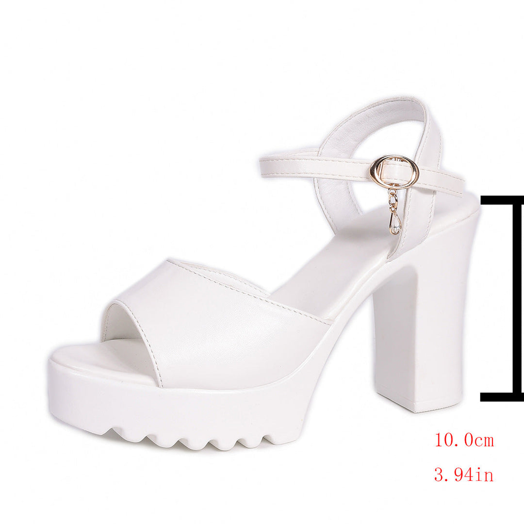 Damen Elegante Plateau-Sandalen mit Klickverschluss Drune