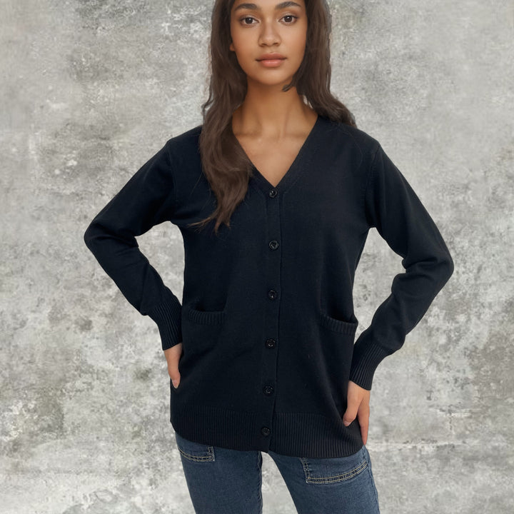 Damen Strickcardigan mit Knopfdetails und tiefen Taschen Drune