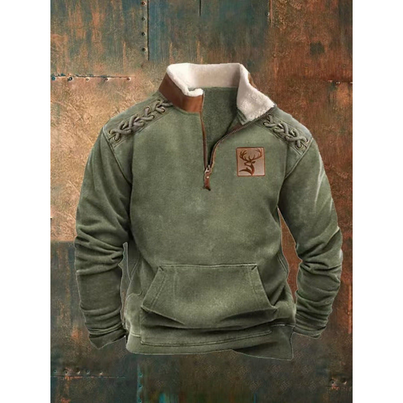 Herren Modischer Hoodie mit Kapuze und maritimem Druck Drune