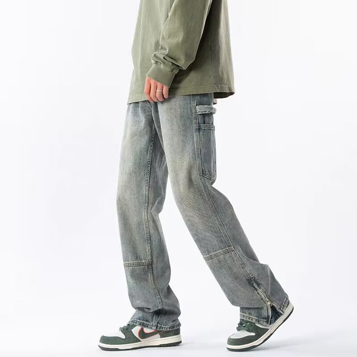 Herren Lässige Cargo-Jeans mit praktischen Seitentaschen Drune