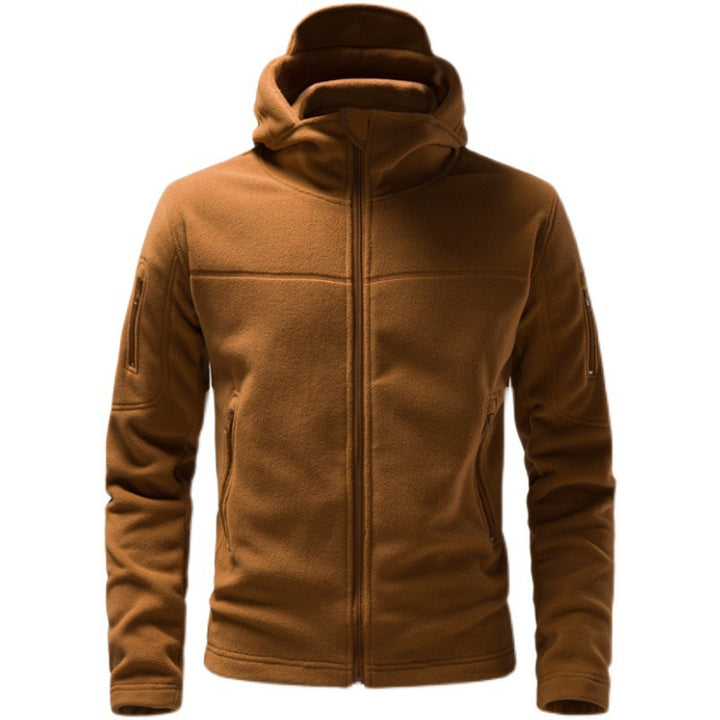 Herren Fleecejacke mit Kapuze und funktionalen Taschen Drune