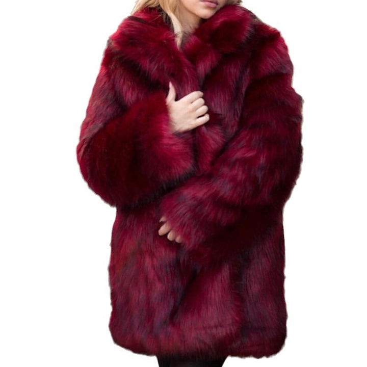 Damen Luxuriöser Teddy-Mantel mit weichem Fellfutter Drune