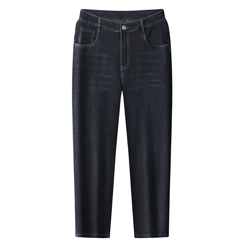 Damen High‑Waist Cropped Slim‑Tapered Jeans mit Stretch und Five‑Pocket‑Design Drune