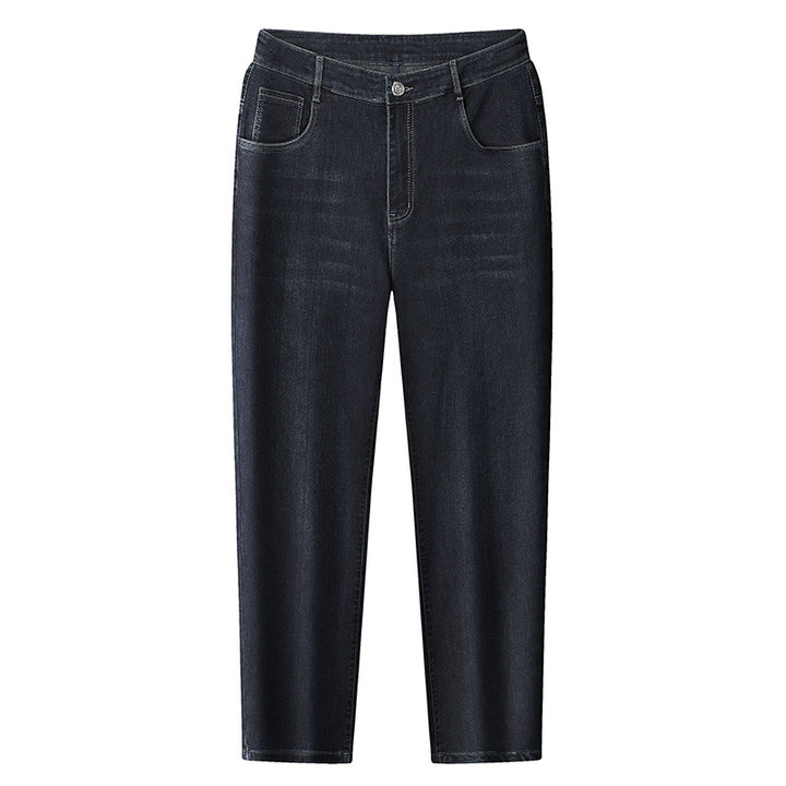Damen High‑Waist Cropped Slim‑Tapered Jeans mit Stretch und Five‑Pocket‑Design Drune