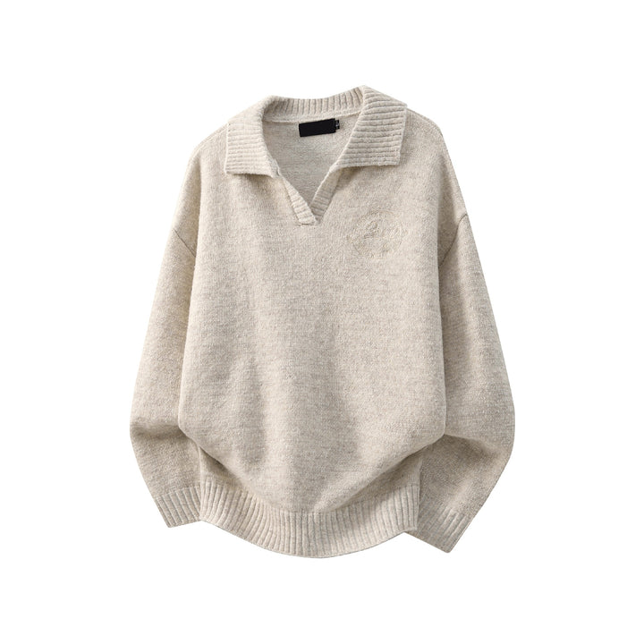 Damen Modischer Grobstrickpullover mit V-Ausschnitt Drune