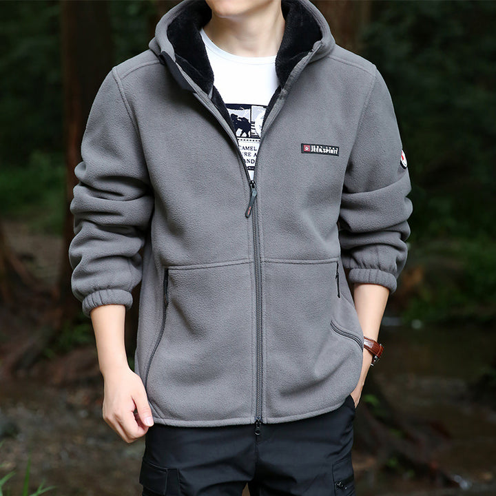 Herren Fleecejacke mit Kapuze Drune