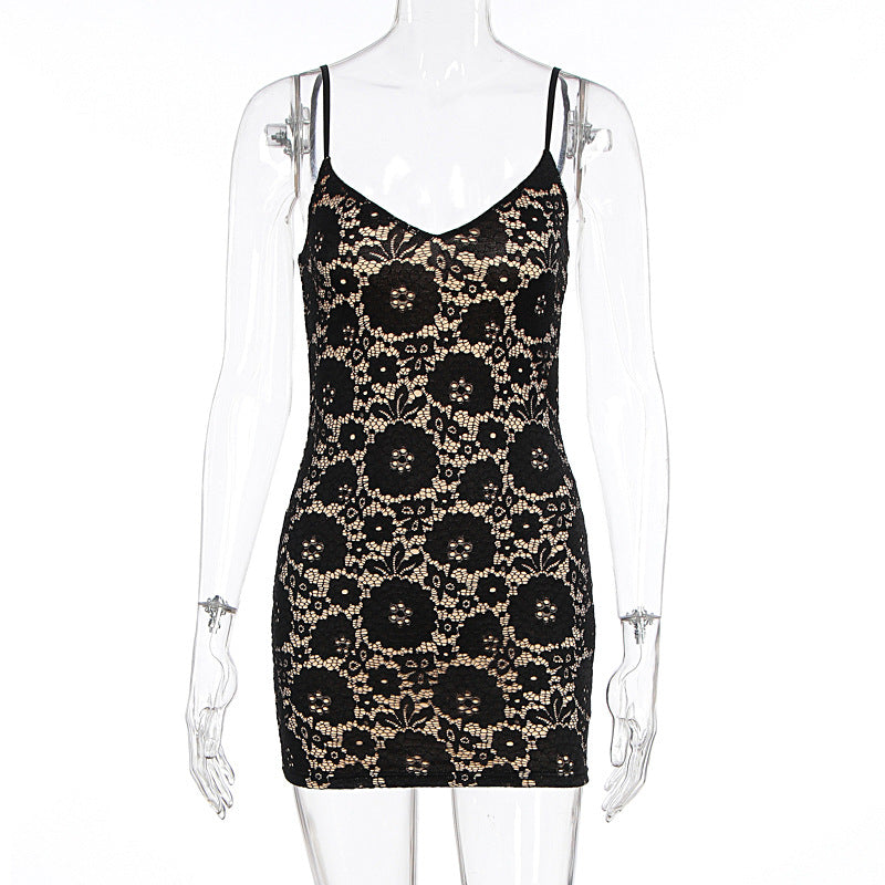 Damen Spitzenkleid mit floralem Muster Drune
