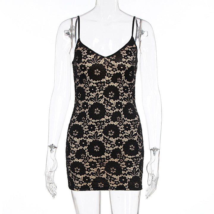 Damen Spitzenkleid mit floralem Muster Drune
