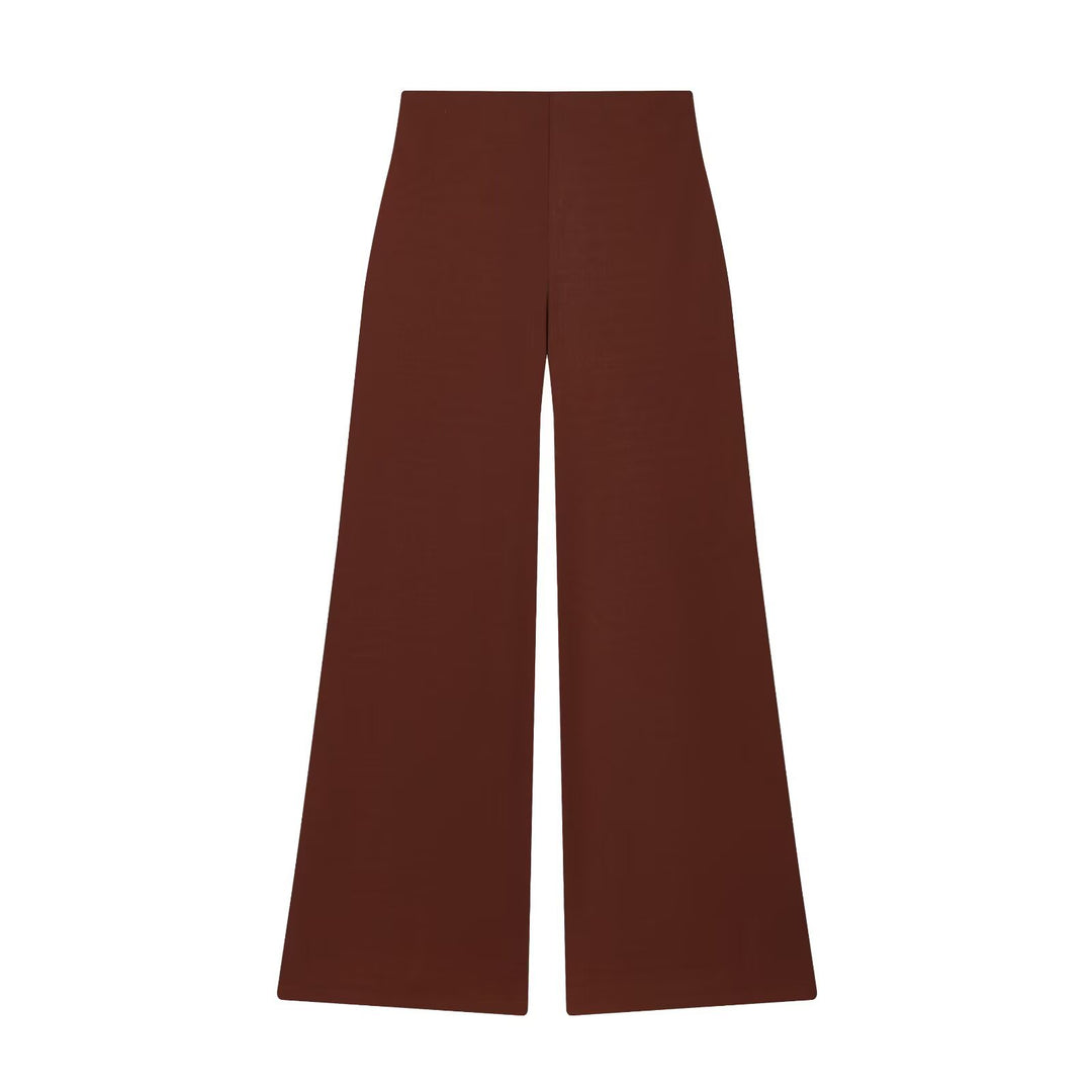 Damen Zweiteiliges Loungewear-Set mit gedrehtem Saumdetail und weiter Highwaist-Hose Drune