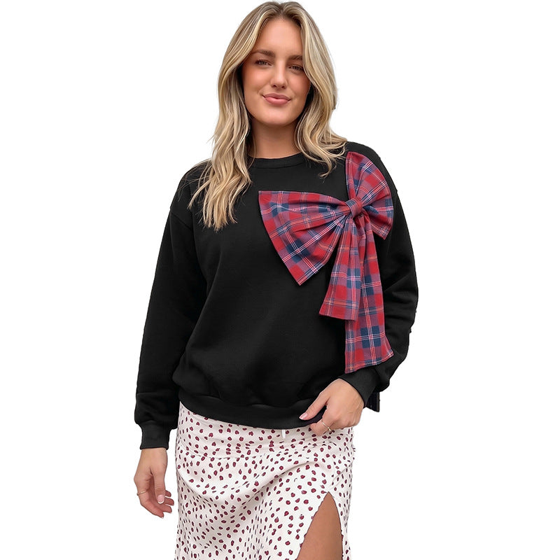 Damen Lässiger Pullover mit oversized Schleife Drune