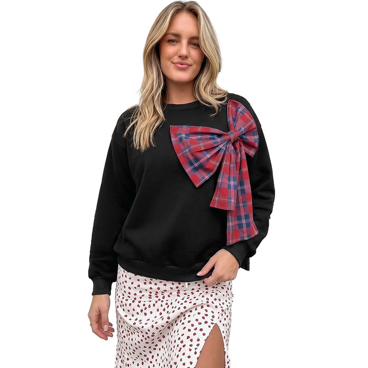 Damen Lässiger Pullover mit oversized Schleife Drune