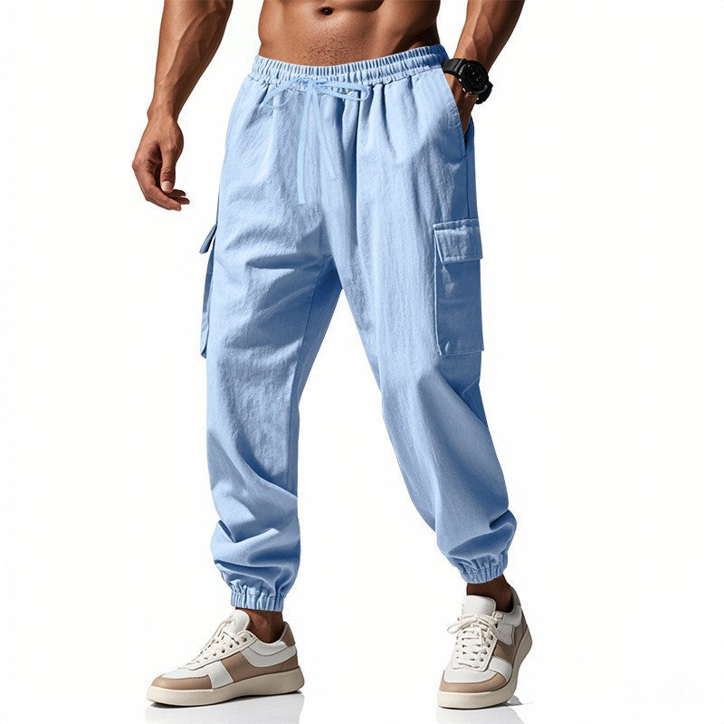 Herren Cargo-Jogginghose mit seitlichen Reißverschlusstaschen und elastischem Bund Drune