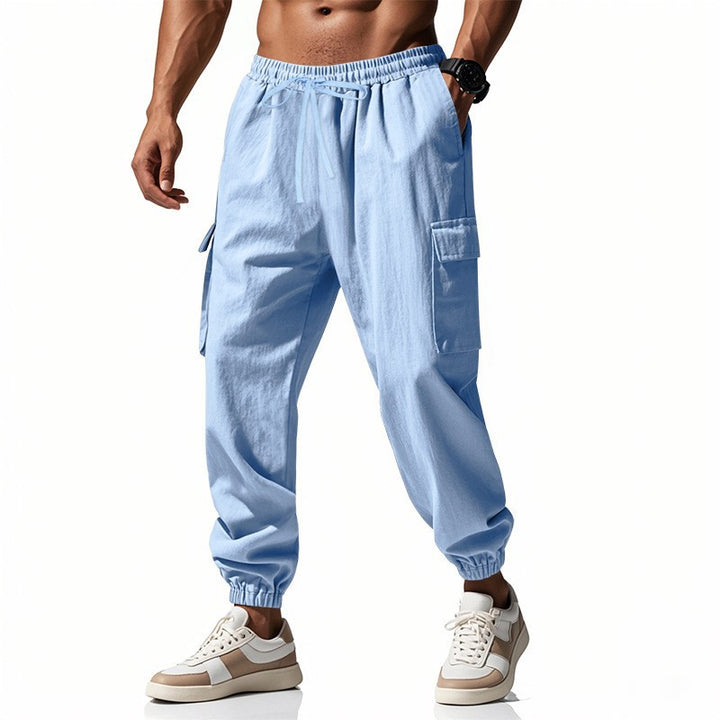 Herren Cargo-Jogginghose mit seitlichen Reißverschlusstaschen und elastischem Bund Drune