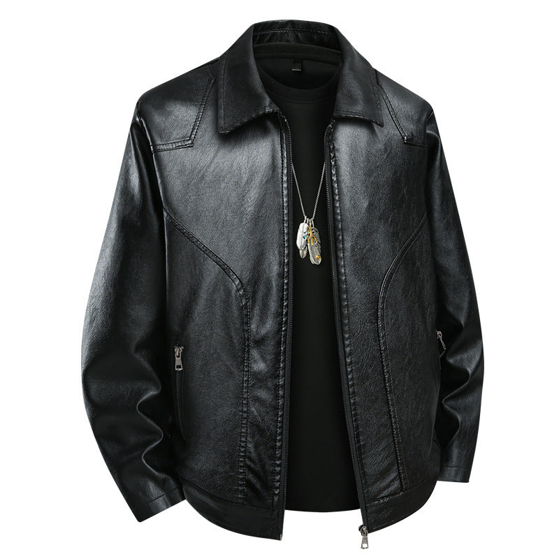 Herren Modische und elegante Lederjacke Drune