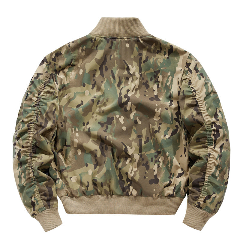 Herren Piloten-Bomberjacke mit Patchdetails und multifunktionalen Taschen Drune