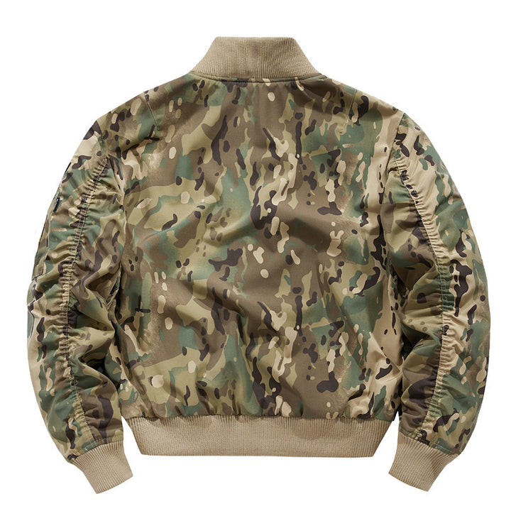 Herren Piloten-Bomberjacke mit Patchdetails und multifunktionalen Taschen Drune