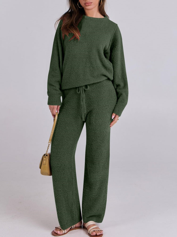 Damen nan kuscheliges Lounge-Set mit Oversize-Pullover und Kordelzughose Drune