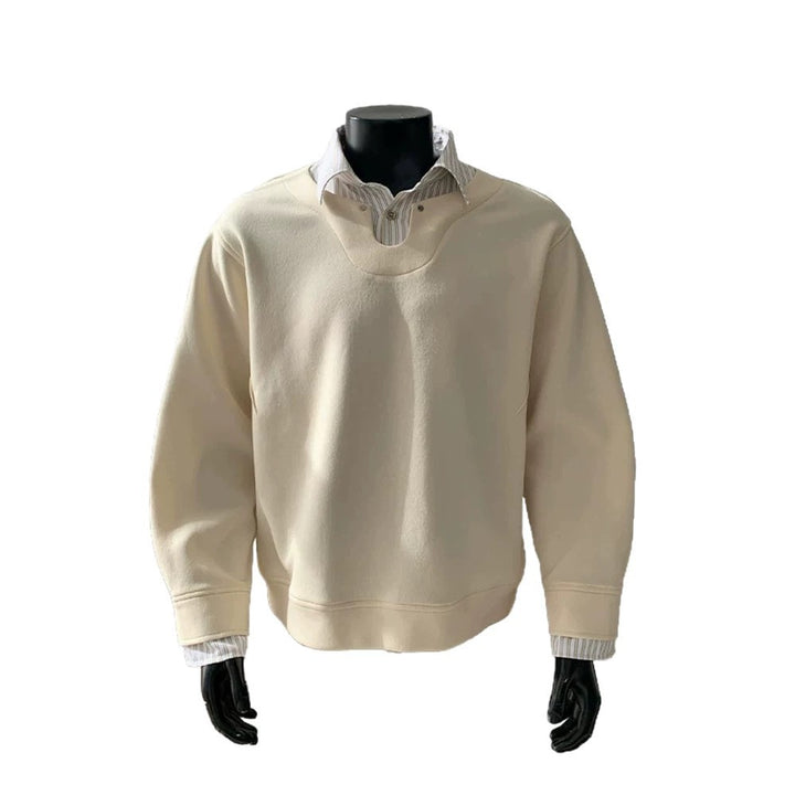 Herren Oversized Sweatshirt mit V-Notch-Kragen und Drop-Shoulder Drune