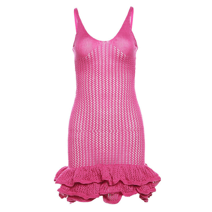 Damen Strickkleid mit Rüschendetails Drune