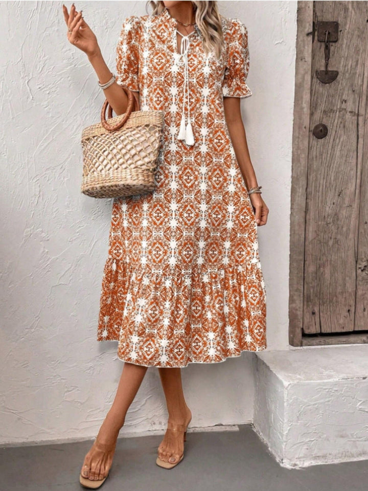 Damen Sommerliches Tunika-Kleid mit eleganten Schnüroptionen Drune