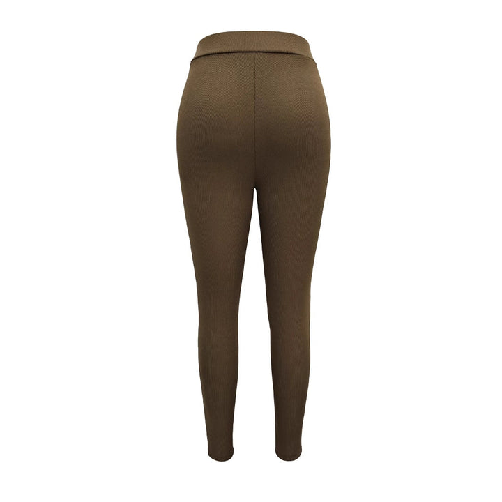 Drune | High-Waist Leggings mit strukturiertem Design und dekorativem Reißverschluss