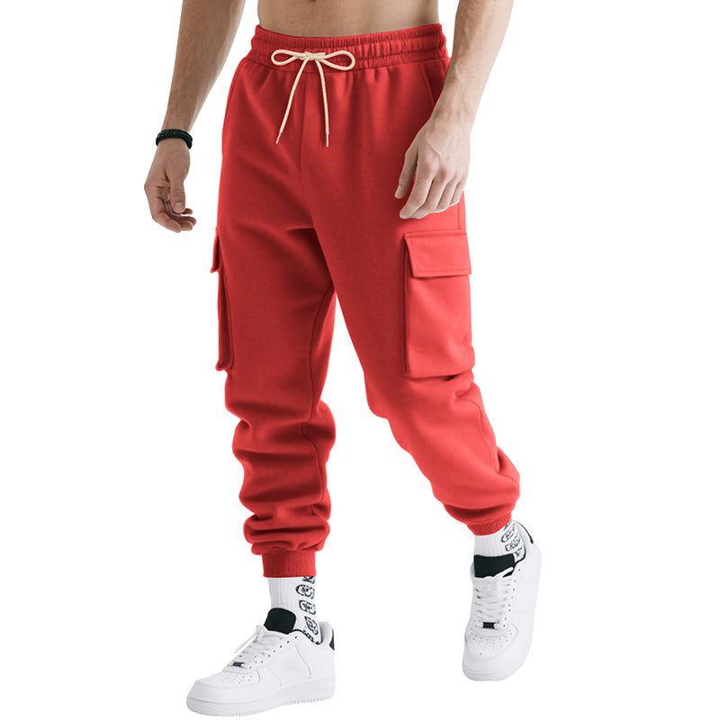 Herren nan multifunktionale leistungsstarke Jogginghose mit großzügigen Klappfächern elastischem Tunnelzug und konischem Beinabschluss Drune