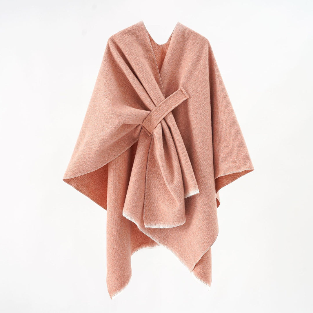 Damen Luxuriöser Oversize Poncho aus hochwertigem Mischgewebe Drune