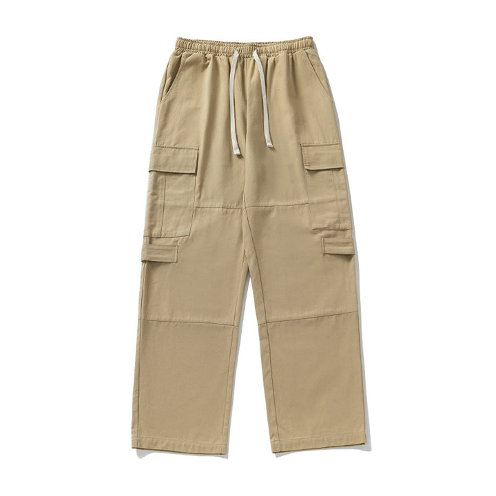 Unisex Weite Cargo-Hose mit elastischem Bund, Kordelzug und Mehrfach-Taschen Drune