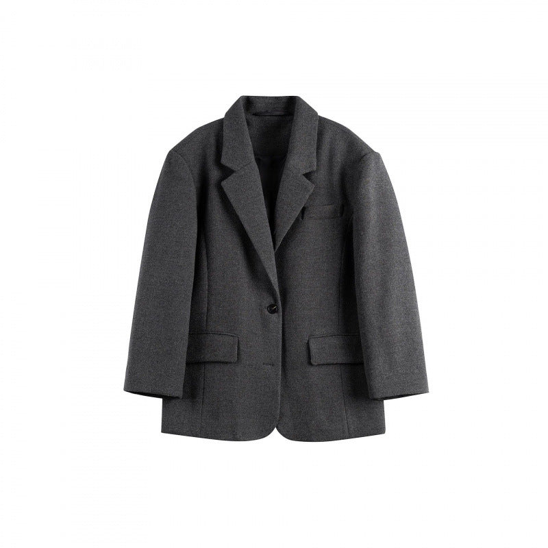 Damen Oversize-Blazer im Boxy-Cut mit Reverskragen und Pattentaschen Drune