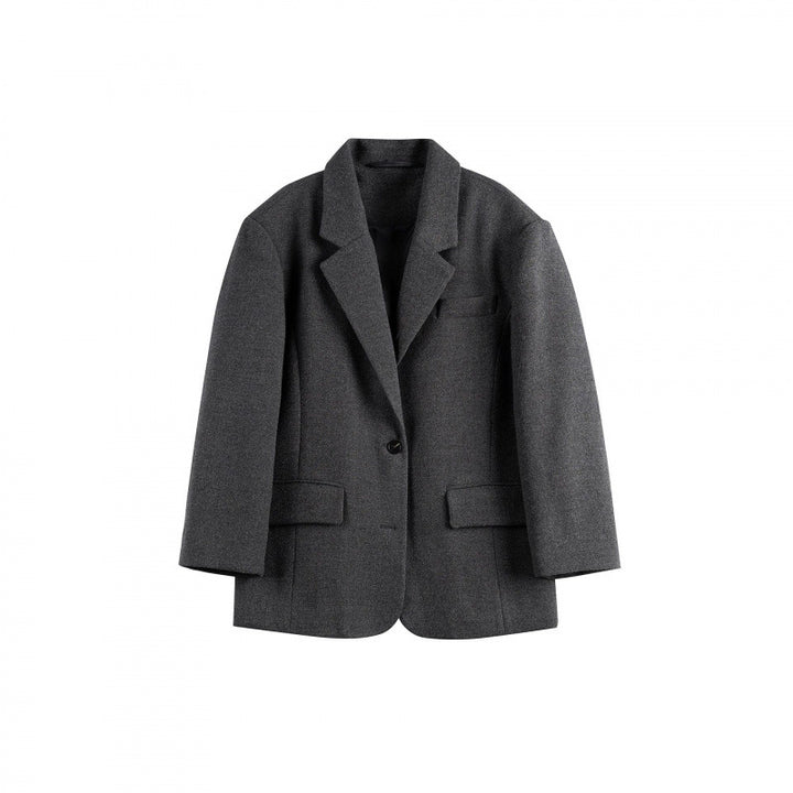 Damen Oversize-Blazer im Boxy-Cut mit Reverskragen und Pattentaschen Drune