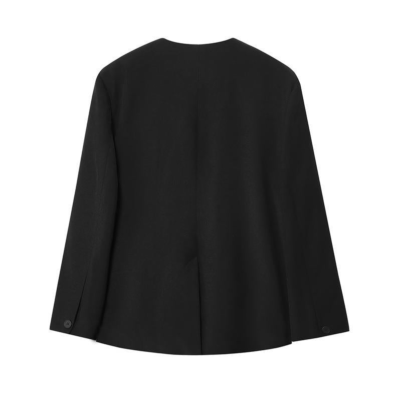 Damen Wickelblazer mit eleganter Satin-Schleife und modernen Taschen Drune