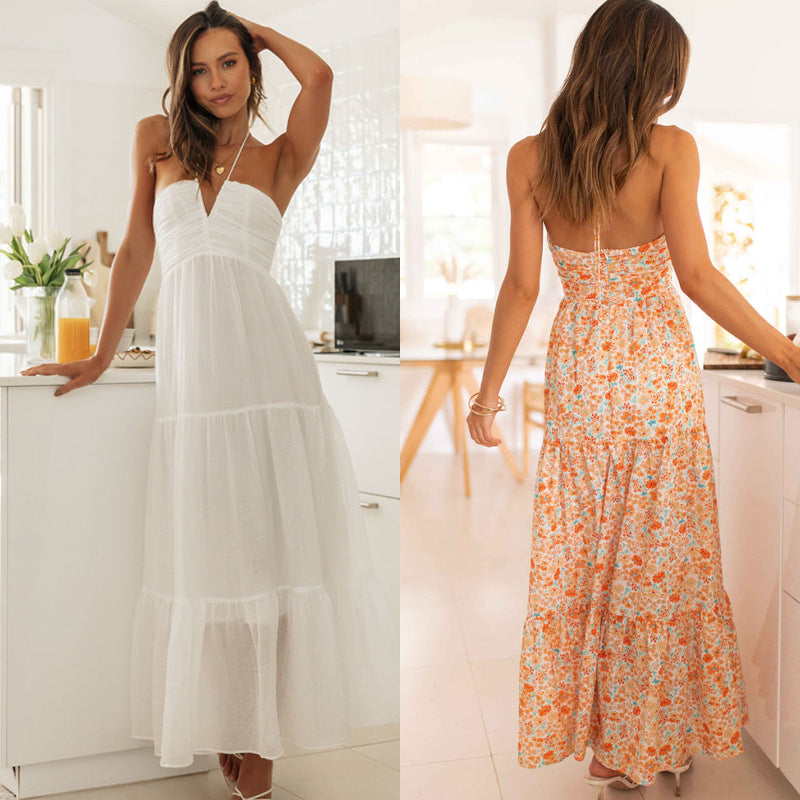 Damen Maxikleid mit floralen Mustern Drune