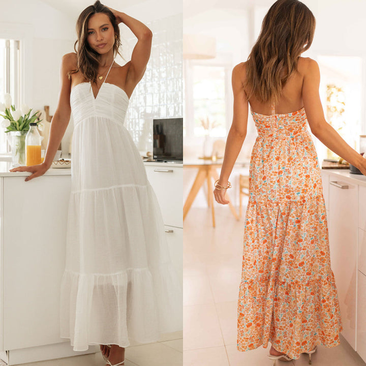 Damen Maxikleid mit floralen Mustern Drune