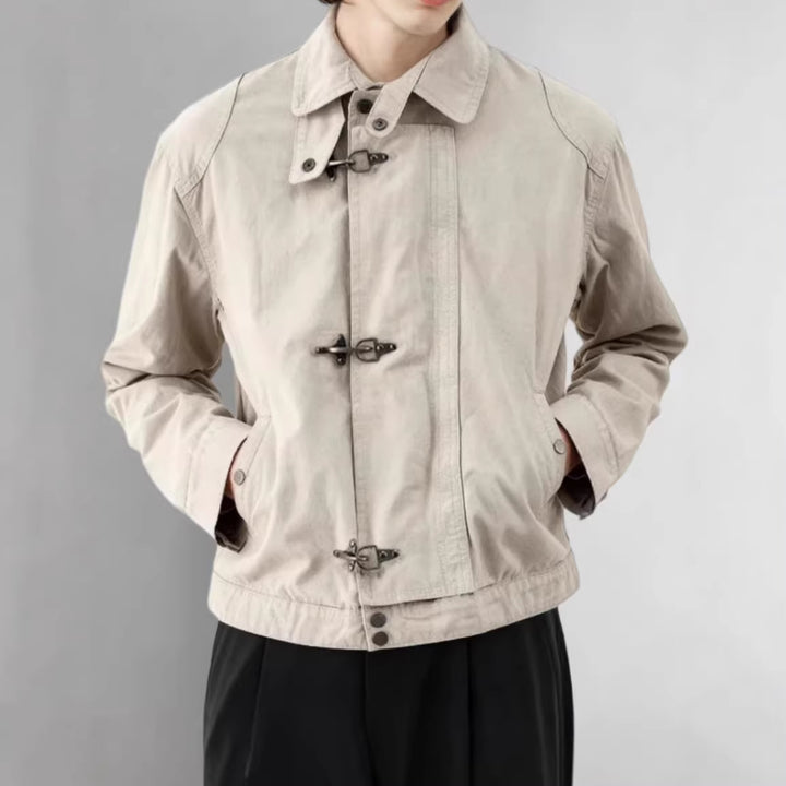 Damen Modische Kurzjacke mit Schnallenverschluss