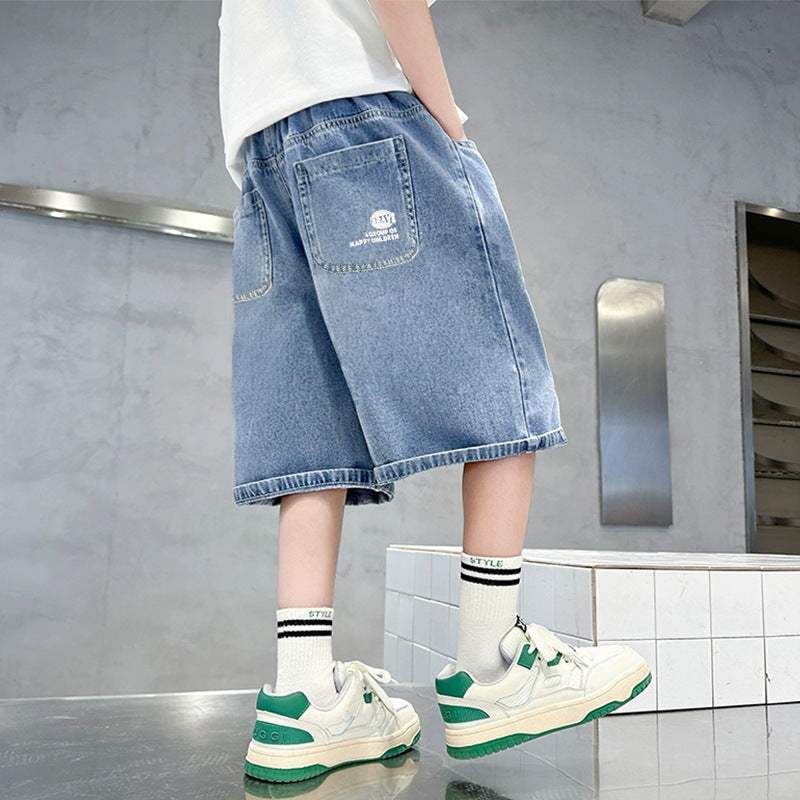 Unisex lässige Jeansshorts mit breitem Schnitt Drune