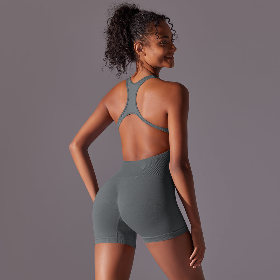 Damen Sportlicher Kurzoverall mit innovativem Racerback-Design und atmungsaktiven Materialien Drune